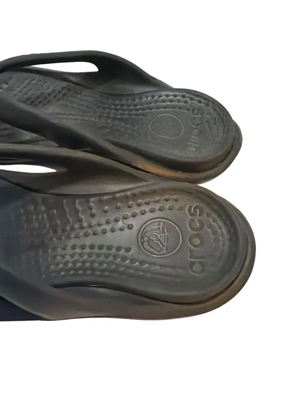 Crocs Black Flip Flops W11 M9 Lightweight Durable Sandals For Men & Women - Picture 3 of 5